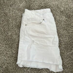 White denim shorts